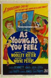 n106 AS YOUNG AS YOU FEEL one-sheet movie poster '51 Marilyn Monroe, Peters