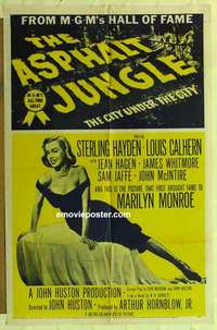 n107 ASPHALT JUNGLE one-sheet movie poster R54 Marilyn Monroe, John Huston