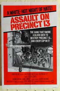 n108 ASSAULT ON PRECINCT 13 one-sheet movie poster '76 John Carpenter