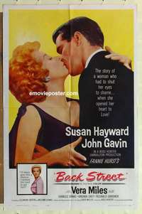 n123 BACK STREET one-sheet movie poster '61 Susan Hayward, John Gavin