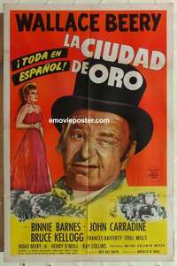 n134 BARBARY COAST GENT Spanish/U.S. one-sheet movie poster '44 Wallace Beery