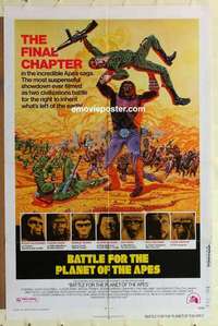n147 BATTLE FOR THE PLANET OF THE APES one-sheet movie poster '73 sci-fi!