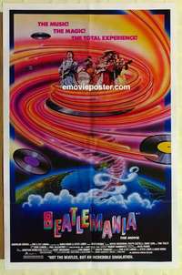 n156 BEATLEMANIA one-sheet movie poster '81 great artwork of The Beatles!