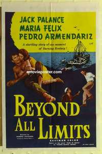 n167 BEYOND ALL LIMITS one-sheet movie poster '59 Jack Palance, Felix