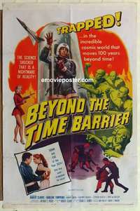 n171 BEYOND THE TIME BARRIER one-sheet movie poster '59 Edgar Ulmer