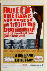 n177 BIG HAND FOR THE LITTLE LADY one-sheet movie poster '66 poker playing!