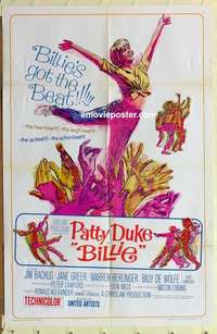 n186 BILLIE style B one-sheet movie poster '65 Patty Duke, Backus, Greer