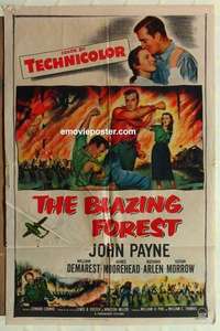 n199 BLAZING FOREST one-sheet movie poster '52 John Payne, Demarest