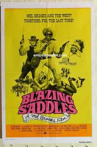n201 BLAZING SADDLES int'l one-sheet movie poster '74 classic Mel Brooks!