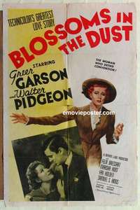 n207 BLOSSOMS IN THE DUST one-sheet movie poster '41 Greer Garson, Pidgeon