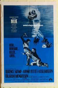 n210 BLUE style B one-sheet movie poster '68 Terence Stamp western!