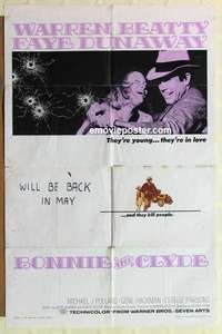 n221 BONNIE & CLYDE one-sheet movie poster '67 Warren Beatty, Faye Dunaway