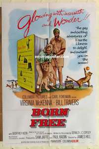 n226 BORN FREE one-sheet movie poster '66 Virginia McKenna, Travers