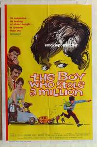 n234 BOY WHO STOLE A MILLION one-sheet movie poster '60 Texera