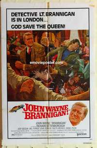 n237 BRANNIGAN one-sheet movie poster '75 John Wayne, Attenborough