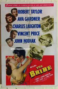 n243 BRIBE one-sheet movie poster '49 Robert Taylor, Gardner, Price