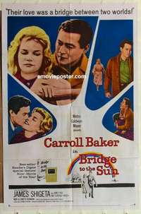 n247 BRIDGE TO THE SUN one-sheet movie poster '61 Shigeta, Carroll Baker