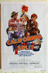 n276 CALIFORNIA SPLIT one-sheet movie poster '74 professional poker!