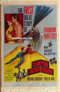 n287 CANYON CROSSROADS one-sheet movie poster '55 Richard Basehart, Kirk