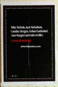 n304 CARNAL KNOWLEDGE one-sheet movie poster '71 Jack Nicholson, Bergen