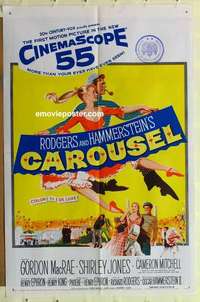 n307 CAROUSEL one-sheet movie poster '56 Shirley Jones, Gordon MacRae