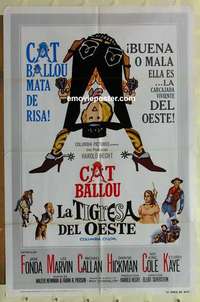 n320 CAT BALLOU Spanish/U.S. one-sheet movie poster '65 classic Jane Fonda, Marvin