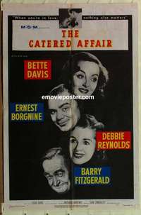 n323 CATERED AFFAIR one-sheet movie poster '56 Debbie Reynolds, Bette Davis
