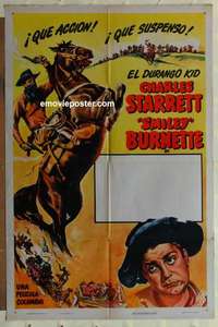 n339 DURANGO KID Spanish/US 1sh '46 different art of Charles Starrett and Smiley Burnette!