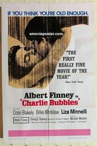 n340 CHARLIE BUBBLES one-sheet movie poster '68 Albert Finney, Minnelli