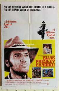 n342 CHARRO one-sheet movie poster '69 Elvis Presley, Ina Balin, western!