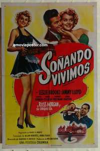 n357 CIGARETTE GIRL Spanish/U.S. one-sheet movie poster '47 Leslie Brooks