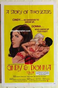 n363 CINDY & DONNA one-sheet movie poster '70 Robert Tanenbaum artwork!
