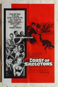 n377 COAST OF SKELETONS one-sheet movie poster '65 Edgar Wallace, Africa!