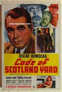 n379 CODE OF SCOTLAND YARD one-sheet movie poster '48 Oscar Homolka, Farr