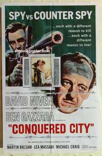n408 CONQUERED CITY one-sheet movie poster '65 David Niven, Gazzara, AIP