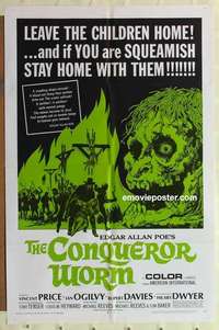 n409 CONQUEROR WORM one-sheet movie poster '68 AIP horror, Vincent Price