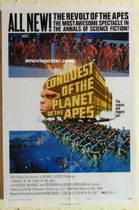 n410 CONQUEST OF THE PLANET OF THE APES style B one-sheet movie poster '72