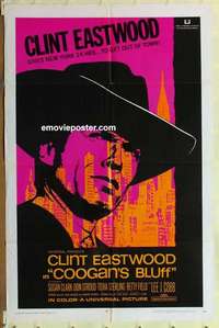 n414 COOGAN'S BLUFF one-sheet movie poster '68 Clint Eastwood, Don Siegel