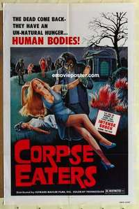 n421 CORPSE EATERS one-sheet movie poster '74 the dead come back hungry!