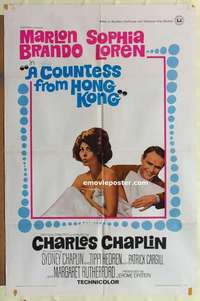 n431 COUNTESS FROM HONG KONG one-sheet movie poster '67 Chaplin, Brando