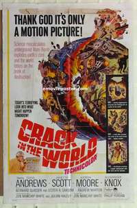 n438 CRACK IN THE WORLD one-sheet movie poster '65 Dana Andrews