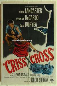 n448 CRISS CROSS one-sheet movie poster '48 Burt Lancaster film noir!