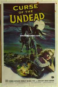 n460 CURSE OF THE UNDEAD one-sheet movie poster '59 lustful fiend!