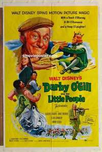 n468 DARBY O'GILL & THE LITTLE PEOPLE one-sheet movie poster '59 Connery