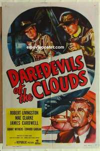n470 DAREDEVILS OF THE CLOUDS one-sheet movie poster '48 Livingston, Clarke