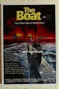n473 DAS BOOT style B int'l 1sh '82 The Boat, Wolfgang Petersen, WW II, Meyer submarine art!