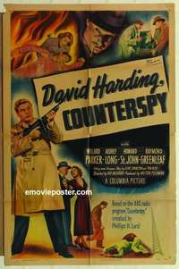 n474 DAVID HARDING COUNTERSPY signed one-sheet movie poster '50 Jock Mahoney