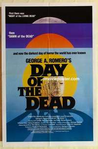 n477 DAY OF THE DEAD one-sheet movie poster '85 George Romero sequel!