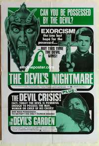 n509 DEVIL'S NIGHTMARE /IN THE DEVIL'S GARDEN one-sheet movie poster '72