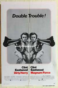 n519 DIRTY HARRY/MAGNUM FORCE one-sheet movie poster '75 Clint Eastwood